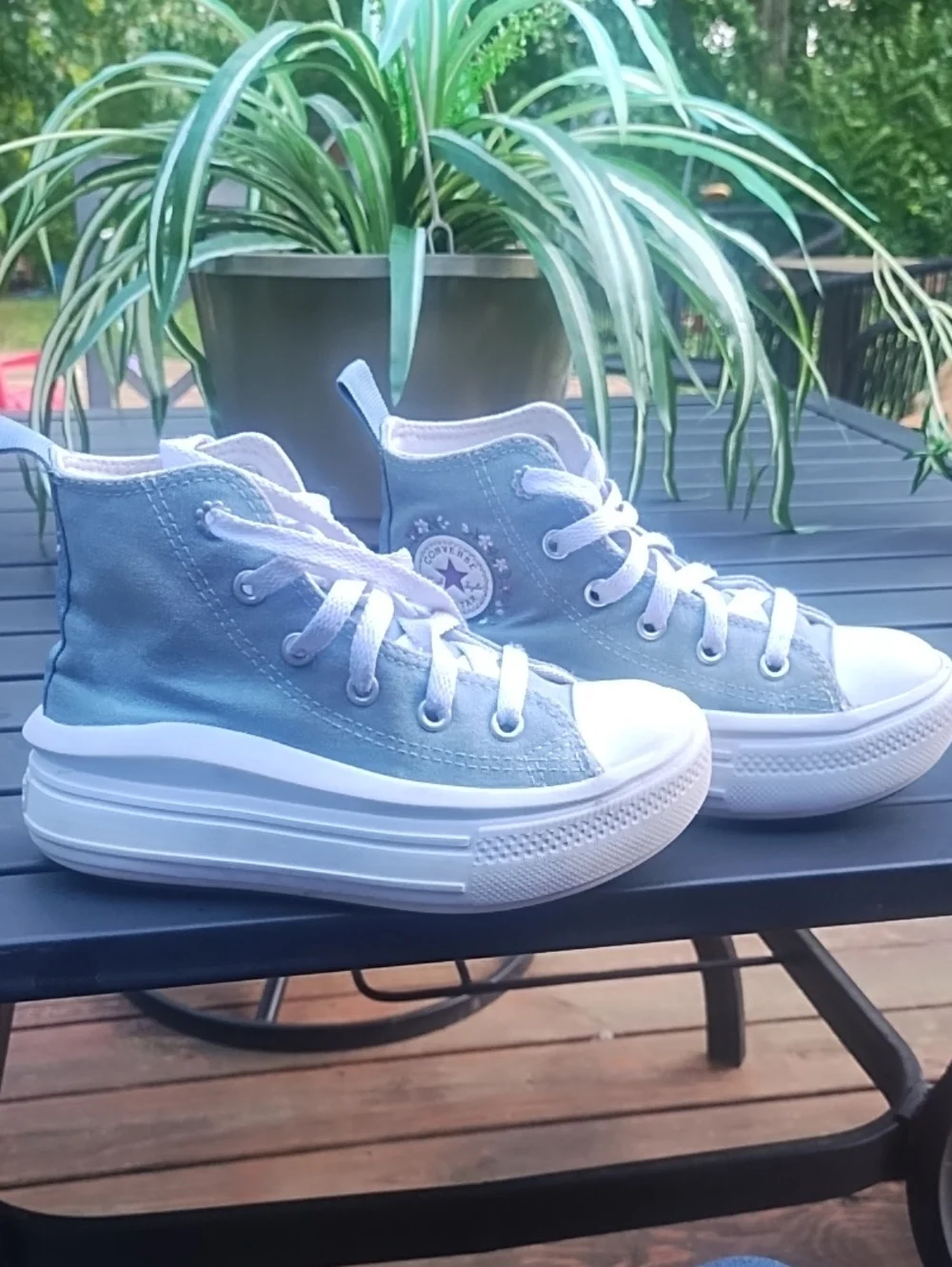 Converse Kids Light Blue Canvas High-Top Sneakers